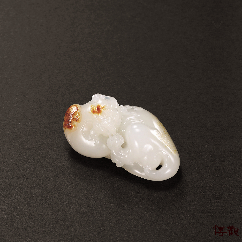 吴金星 和田玉籽料瑞兽把件